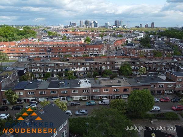 Luchtfoto van daken in woonwijk Woudenberg Luchtfoto van daken in woonwijk Woudenberg